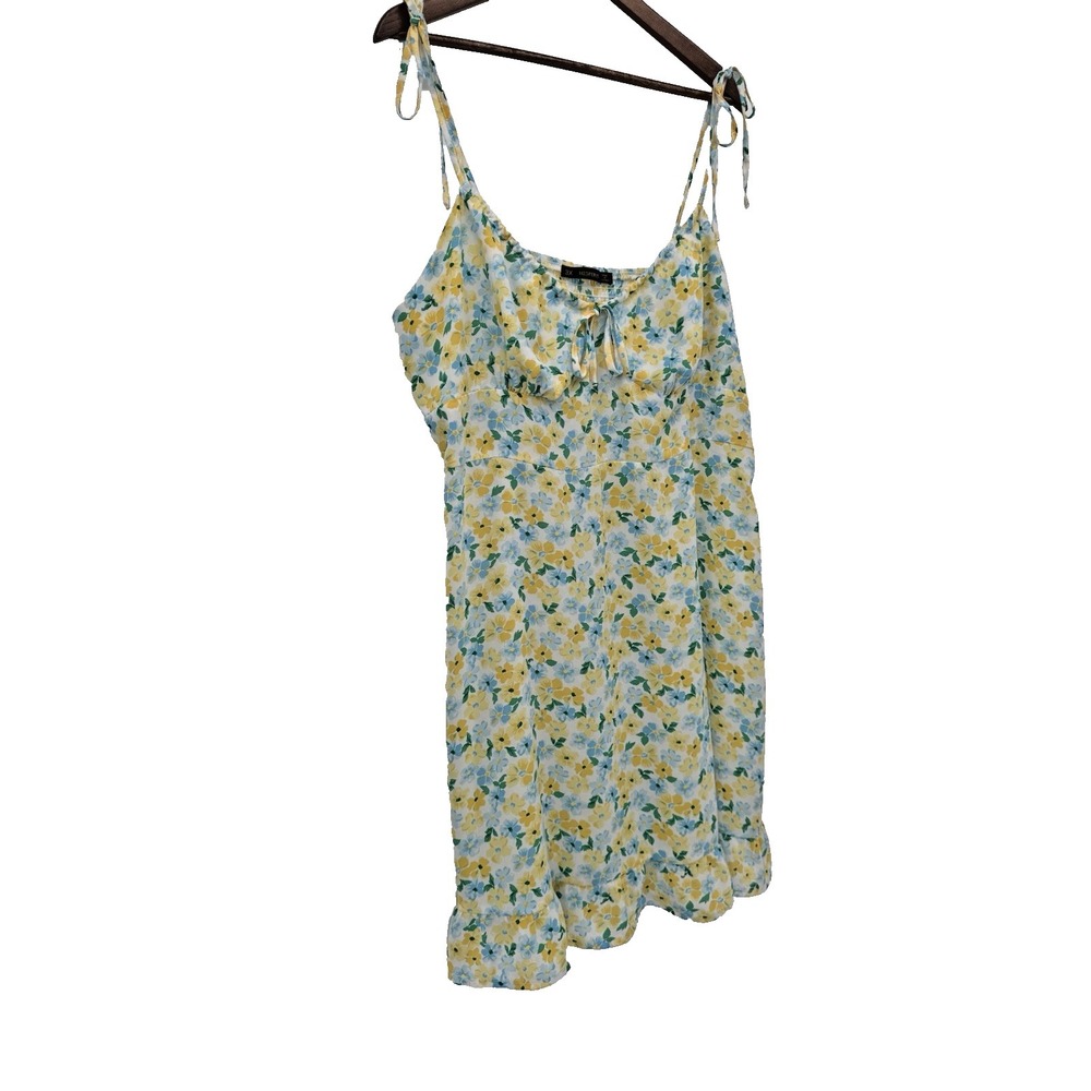 HESPERUS Yellow Floral Chiffon‎ plus dress babydoll mini coquette cottagecore 3X